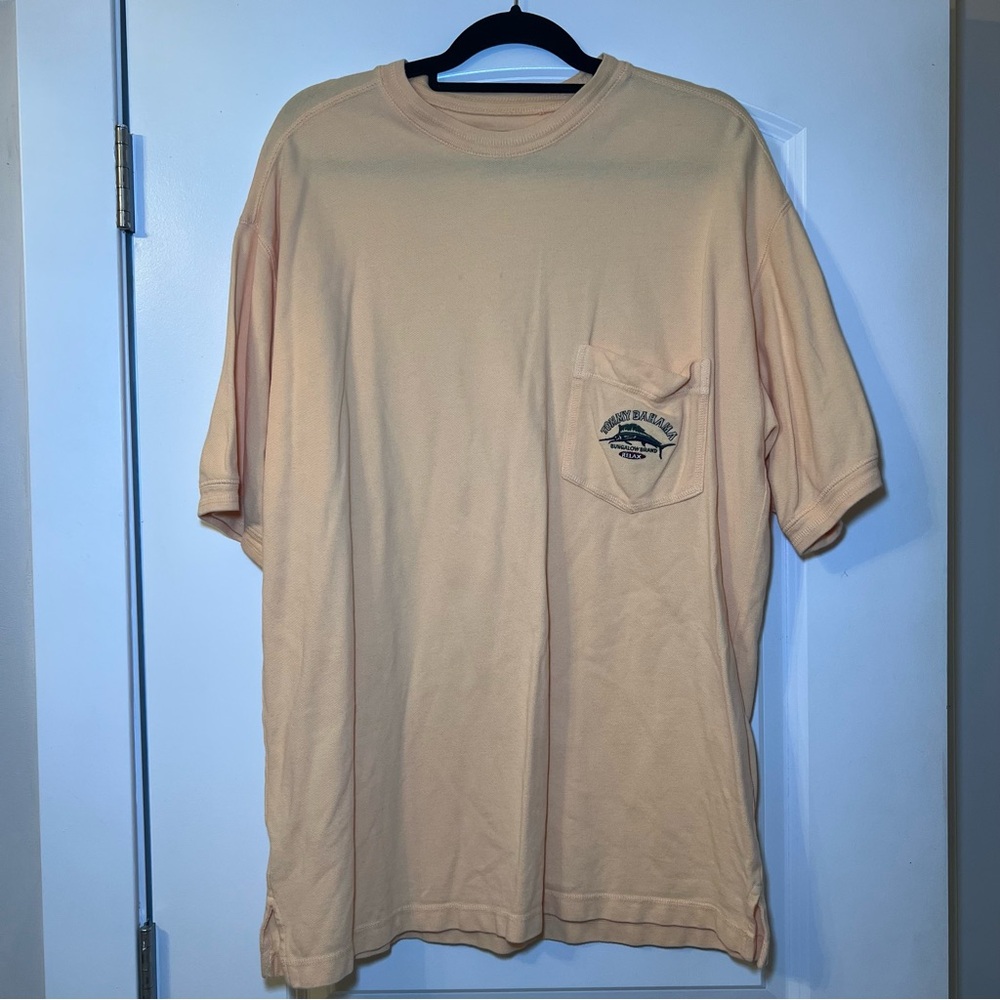 Tommy Bahama VNTG Relax Mens M T-Shirt Heavy Tee Pocket Short Sleeve Embroidered